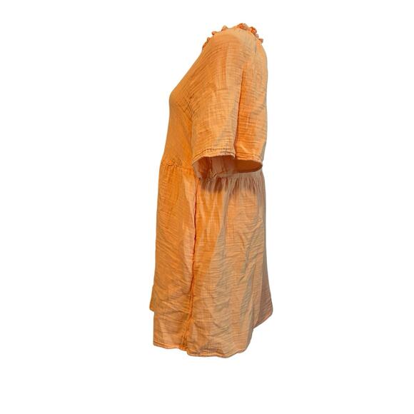 OLD NAVY Dress M Orange Blossom Mini Gauzy Short Sleeve Cotton Summer Casual - Picture 5 of 12